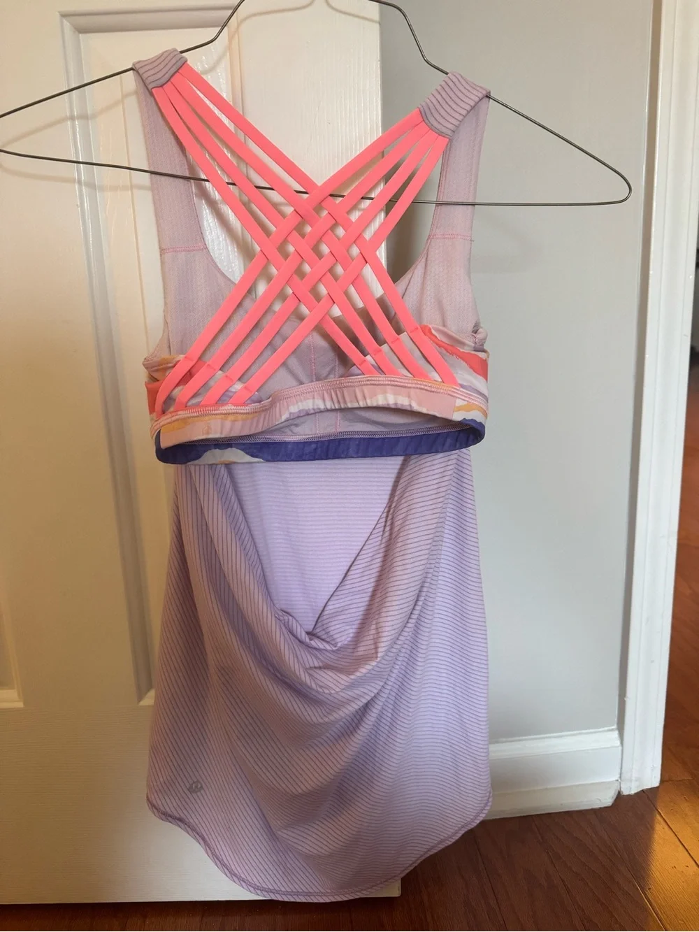 lululemon Tank with Neon Pink Strappy Back